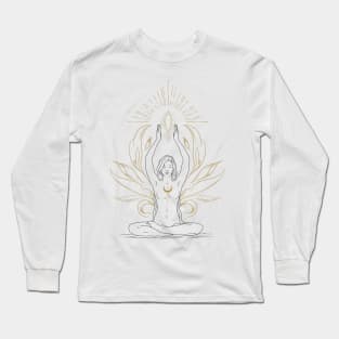 Meditation with lotus and light Long Sleeve T-Shirt